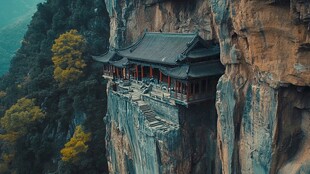 悬崖峭壁上的庙宇