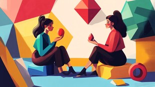 扁平风插画闺蜜女孩