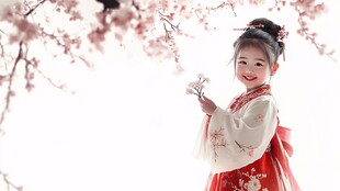 穿汉服的小姑娘