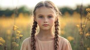 怡然自得的小女孩壁纸