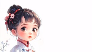 汉服卡通小女孩