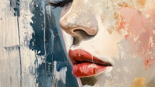 人脸色块拼接装饰画