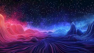彩色线条山水背景