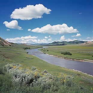 大草原河流