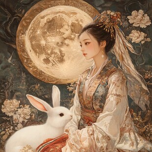 古装月兔插画