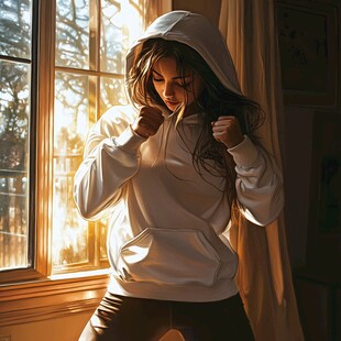 沐浴在阳光下的修女