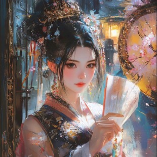 古风美女头像插画封面