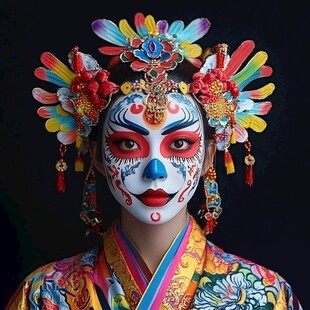 半面妆人物