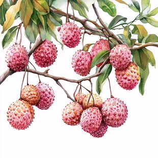 贵妃荔枝插画