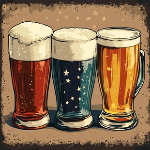 啤酒杯插画