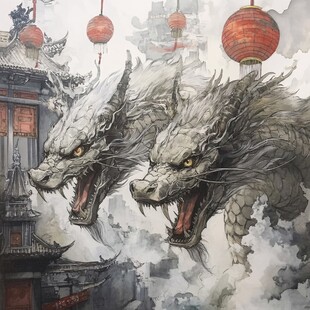 插画龙年插画