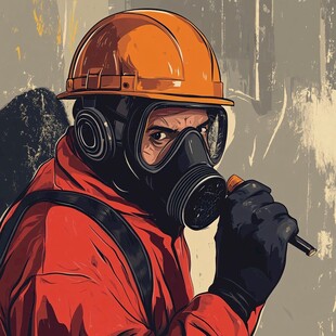戴面具的消防员