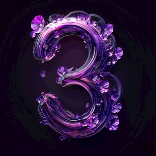 创意立体质感数字3