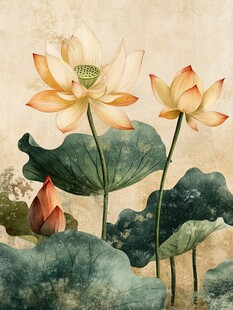 荷花图片素材下载壁画