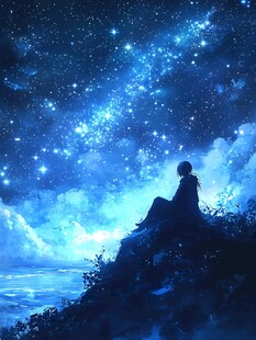 星辰大海女孩背影