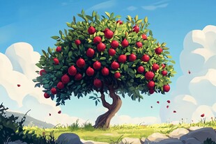 枸杞林插画