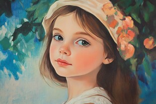 油画少女