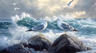 海鸥无框画