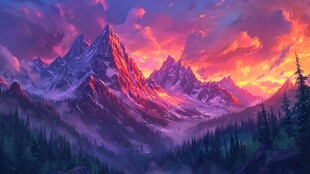 雪山原画