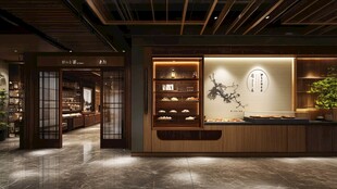 茶道销售厅效果图