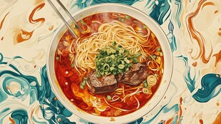 牛肉面插画