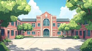 校园场景插画