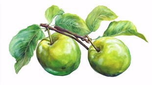 蜂糖李写实插画