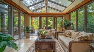 棕色门窗阳光房