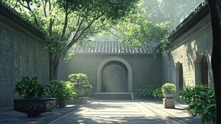 影视小品庭院背景