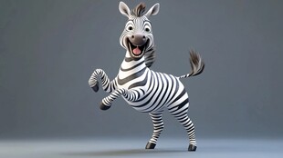 原创卡通斑马形象