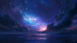 梦幻海上夜景