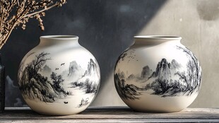 山水画瓷器