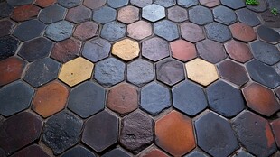 六角砖地面俯视图