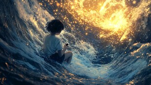 星辰大海女孩背影