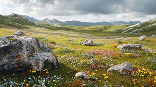 唯美梦幻花田场景