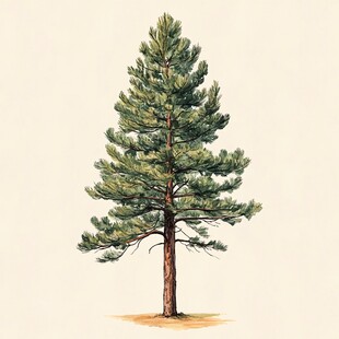 长白松插画