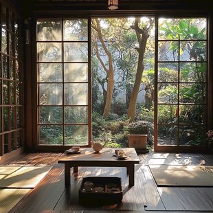 茶室木窗