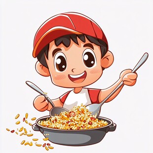 卡通漫画风炒饭形象