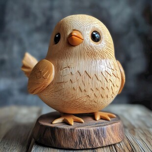 木雕雏鸟