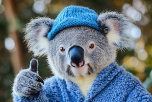 穿披风的考拉形象