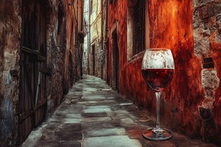 户外红酒无框画