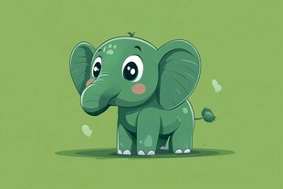 呆萌卡通大象设计