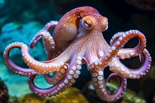 章鱼能短暂在陆地行走