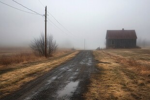 雾天里的小屋