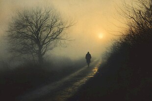 夕阳下的独行者