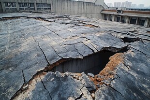 毁坏的屋面