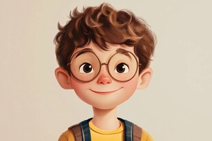 调皮男孩插画