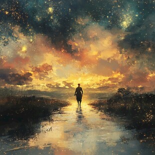 星辰大海男孩背影