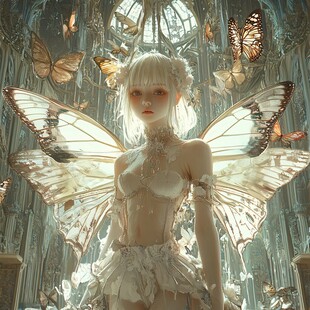 壁纸人形蝴蝶