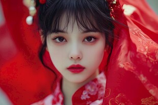 红色汉服少女